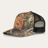 Hot Ringers Western Signature Bull Trucker Cap - Leaf Camo/Orange