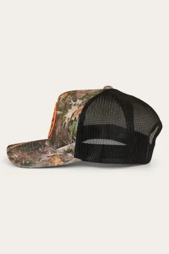 Hot Ringers Western Signature Bull Trucker Cap - Leaf Camo/Orange