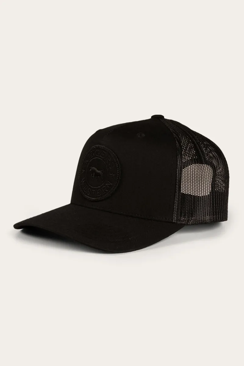 Discount Ringers Western Signature Bull Trucker Cap - Black/Black
