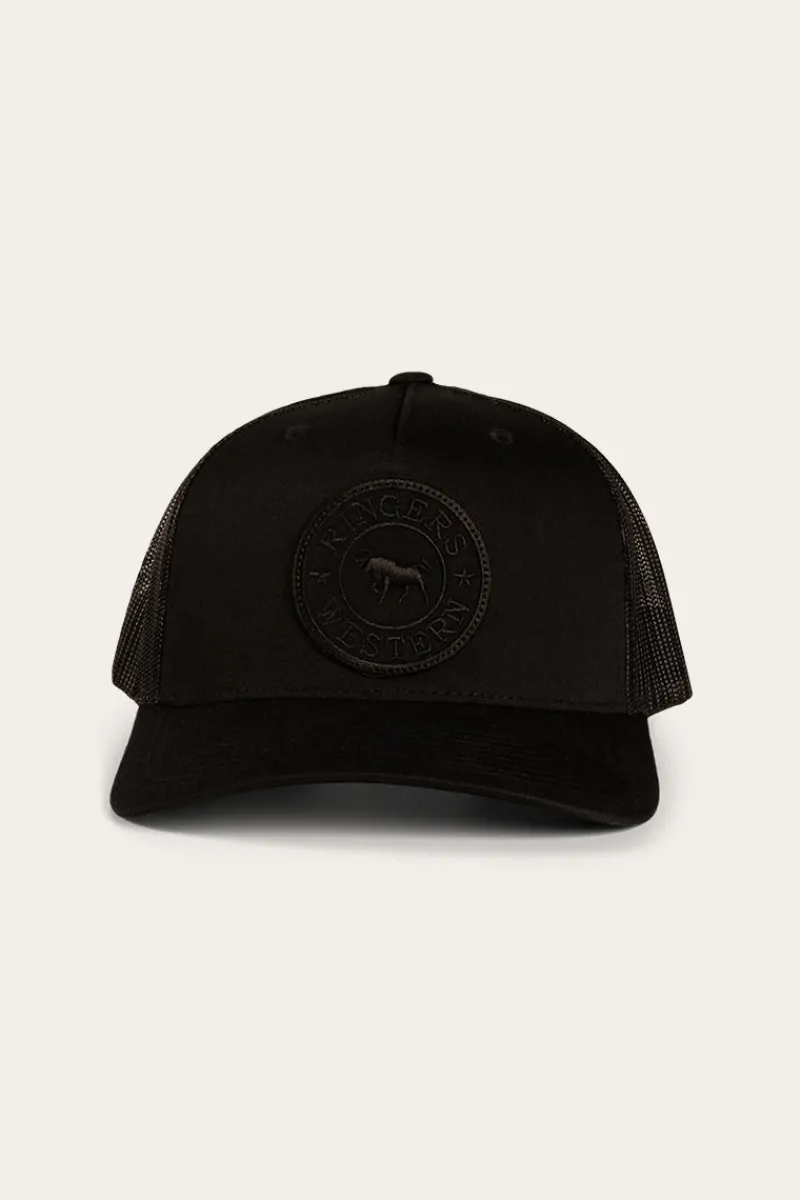 Discount Ringers Western Signature Bull Trucker Cap - Black/Black