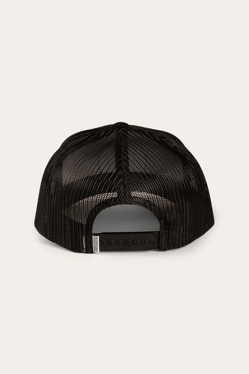 Discount Ringers Western Signature Bull Trucker Cap - Black/Black