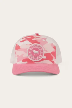 Clearance Ringers Western Signature Bull Trucker Cap - Pink Camo