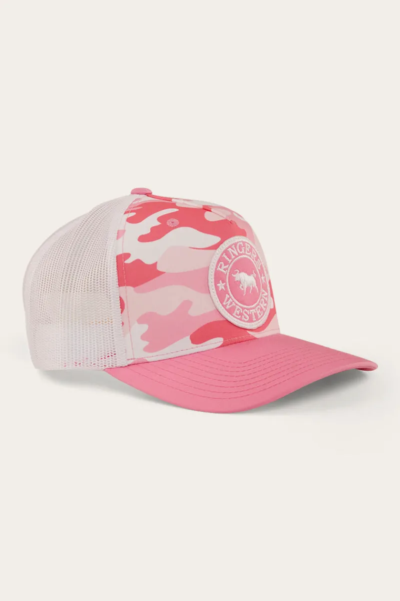 Clearance Ringers Western Signature Bull Trucker Cap - Pink Camo