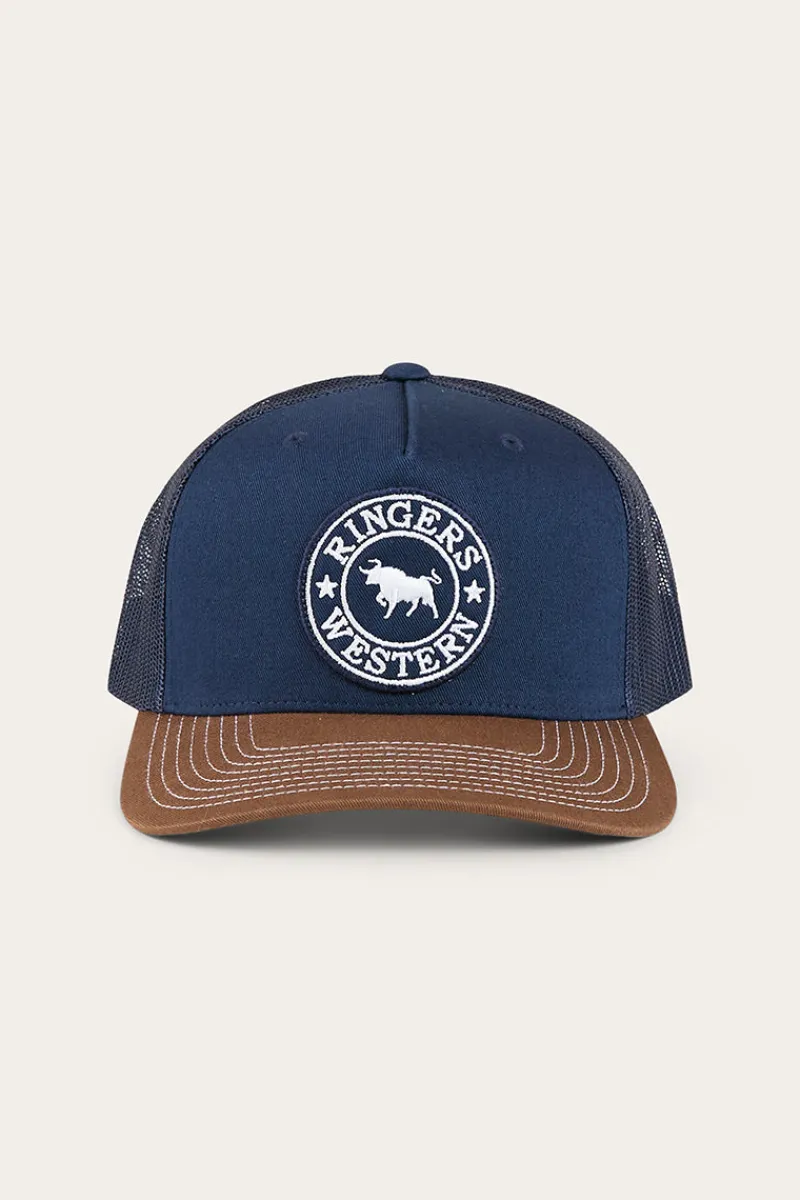 Ringers Western Signature Bull Trucker Cap - Navy / Chocolate