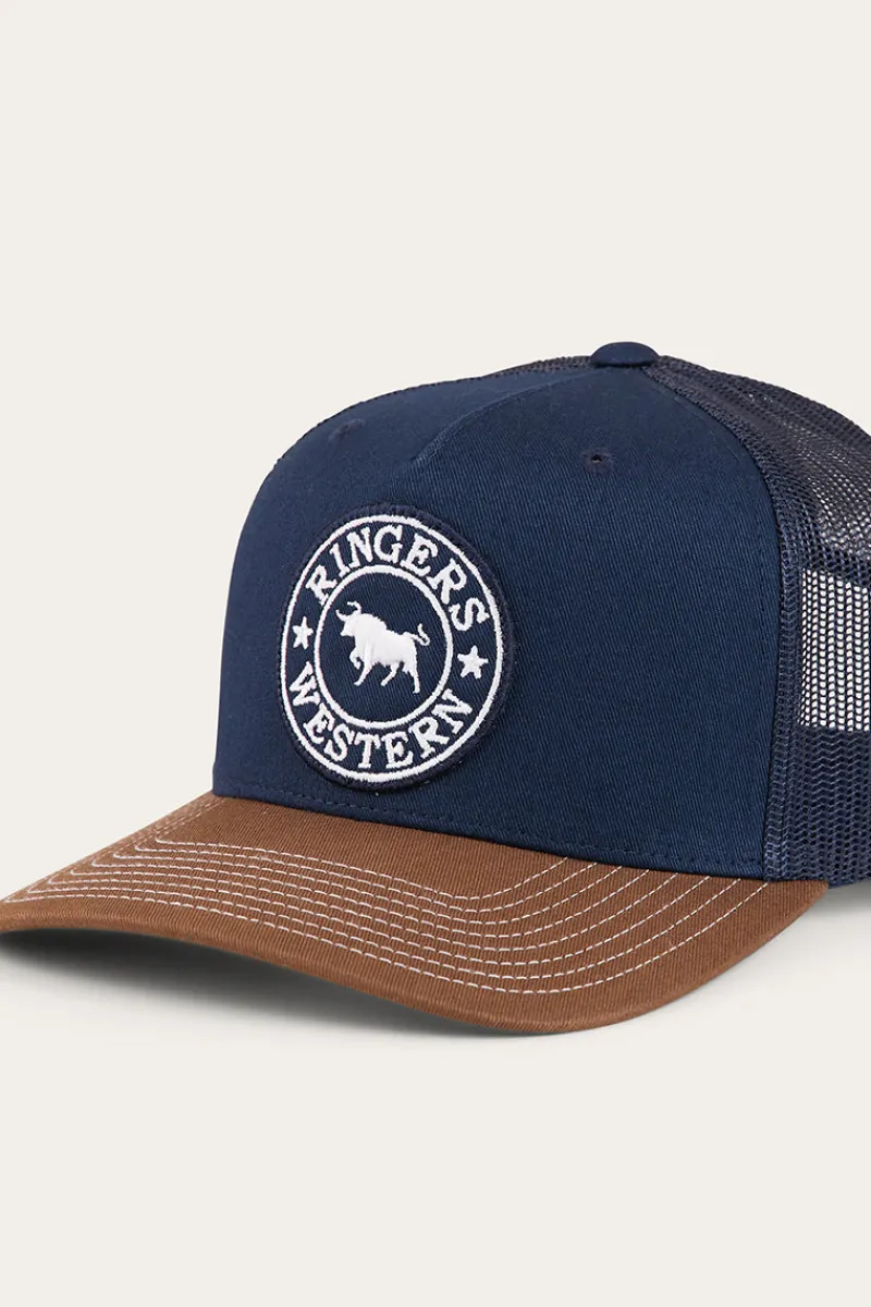 Ringers Western Signature Bull Trucker Cap - Navy / Chocolate