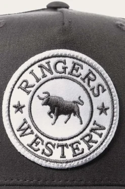 Outlet Ringers Western Signature Bull Trucker Charcoal with Charcoal & White Patch