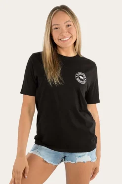 Online Ringers Western Signature Bull Womens Loose Fit T-Shirt - Black/White