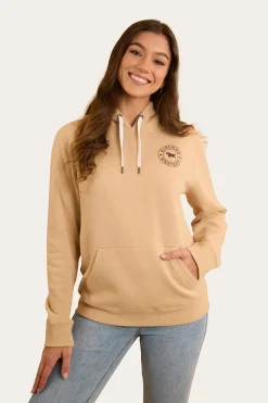 Best Ringers Western Signature Bull Womens Pullover Hoodie - Dark Sand / Chocolate