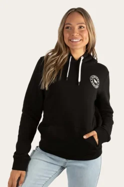 Online Ringers Western Signature Bull Womens Pullover Hoodie - Black/White