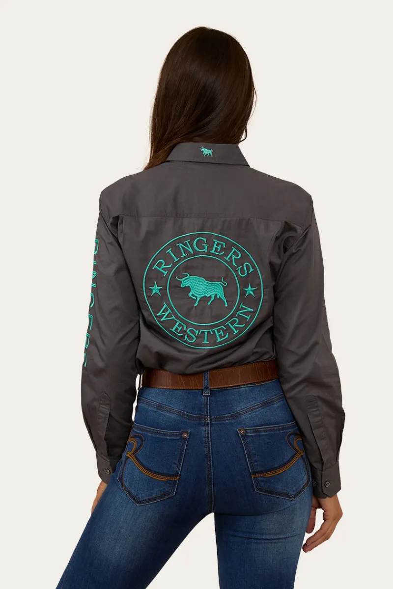 Discount Ringers Western Signature Jillaroo Womens Half Button Work Shirt - Magnum/Mint