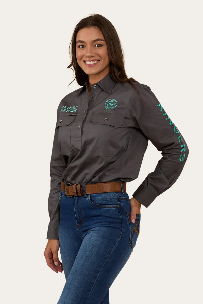 Discount Ringers Western Signature Jillaroo Womens Half Button Work Shirt - Magnum/Mint
