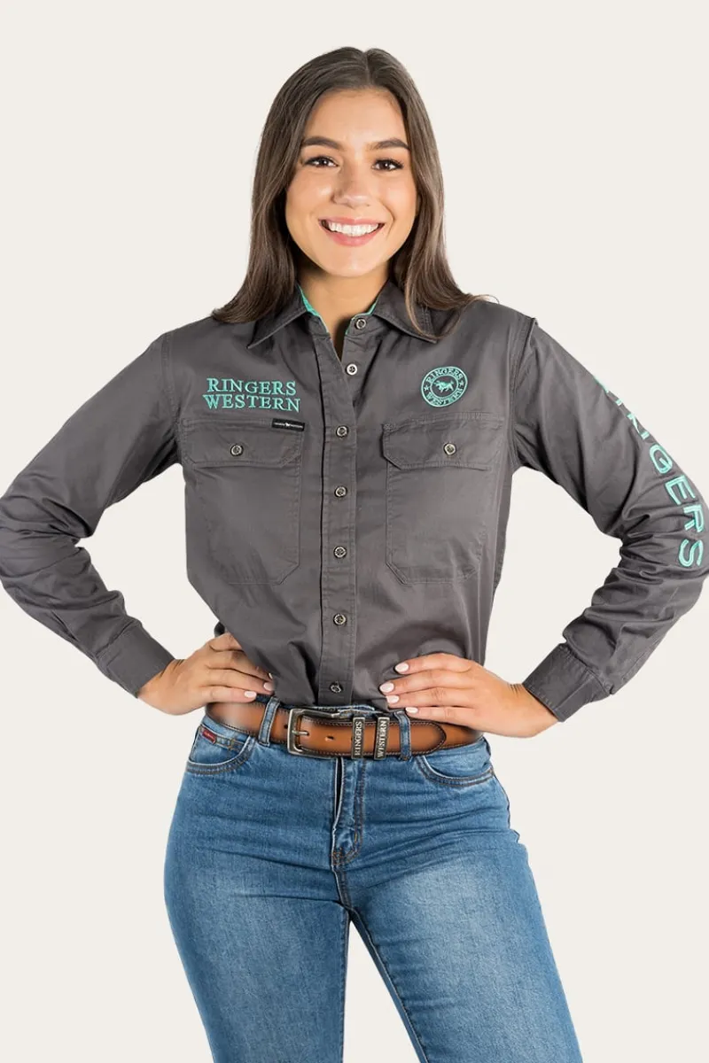 Clearance Ringers Western Signature Jillaroo Womens Full Button Work Shirt - Magnum/Mint