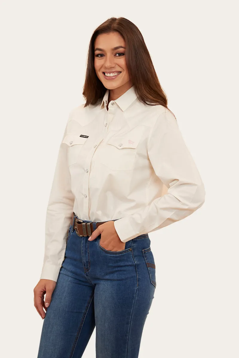 Hot Ringers Western Silverlake Womens Western Shirt - Off White