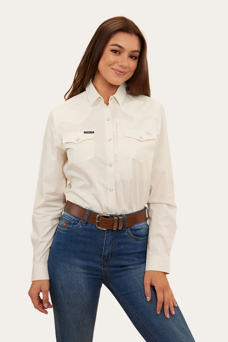 Hot Ringers Western Silverlake Womens Western Shirt - Off White