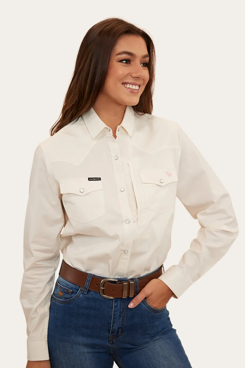 Hot Ringers Western Silverlake Womens Western Shirt - Off White