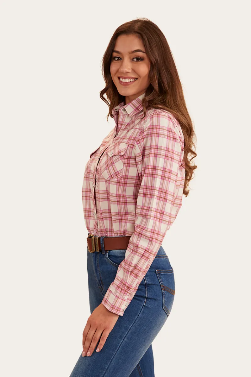 Online Ringers Western Silverlake Womens Western Shirt - Pink/Check
