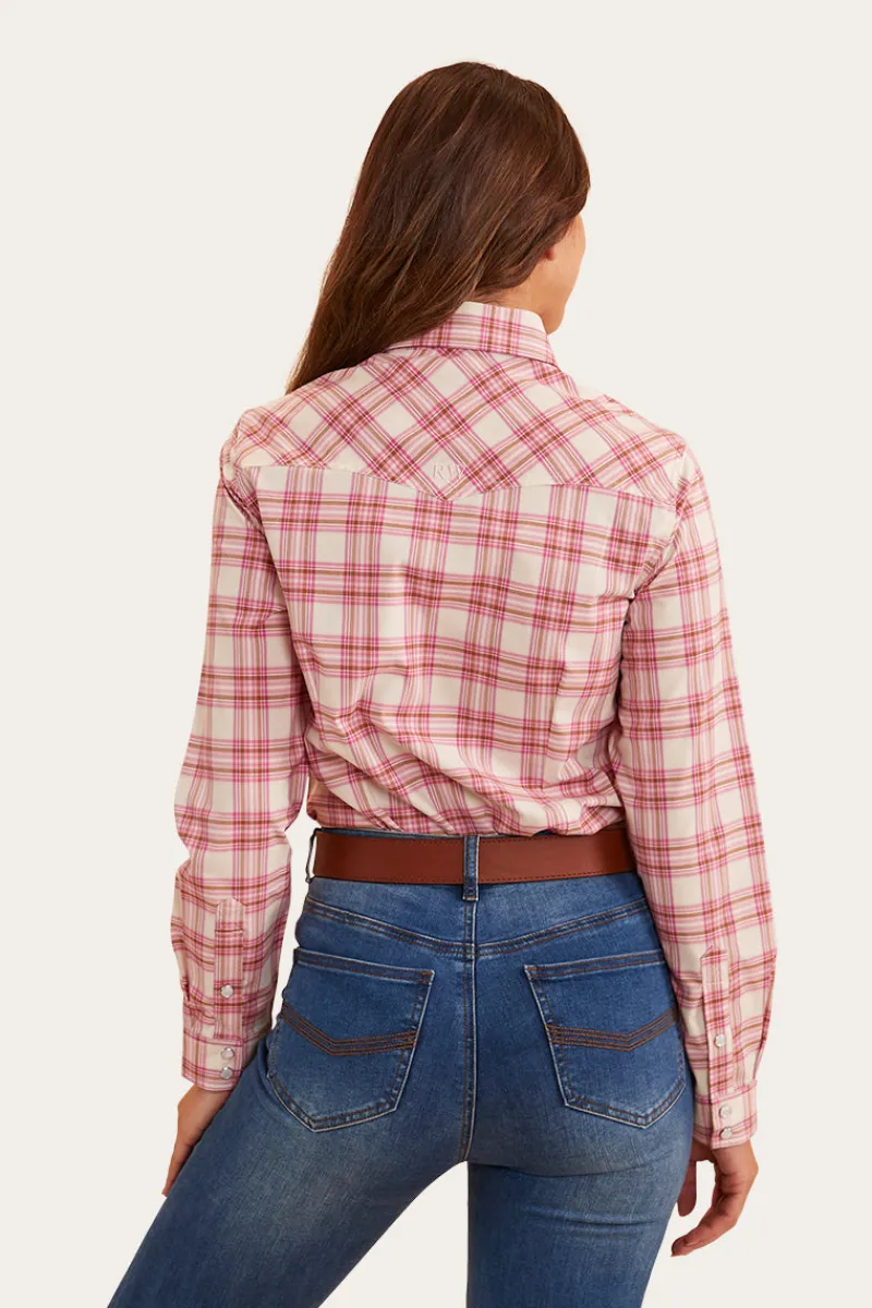 Online Ringers Western Silverlake Womens Western Shirt - Pink/Check