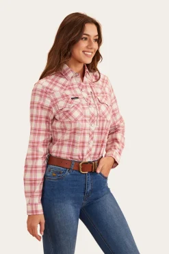 Online Ringers Western Silverlake Womens Western Shirt - Pink/Check