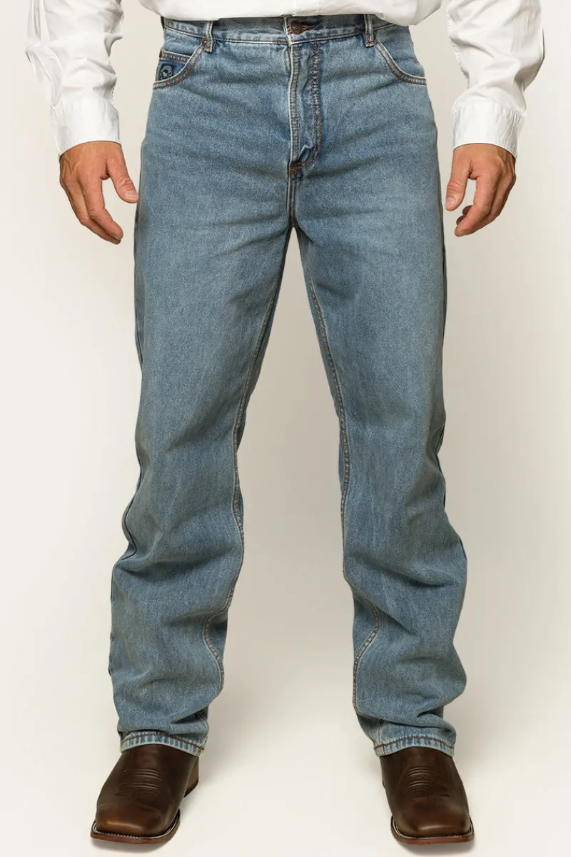 Discount Ringers Western Station Hill Mens Relaxed Fit Jean - Light Wash Blue
