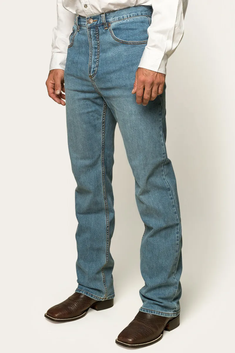 Discount Ringers Western Station Hill Mens Relaxed Fit Jean - Light Wash Blue