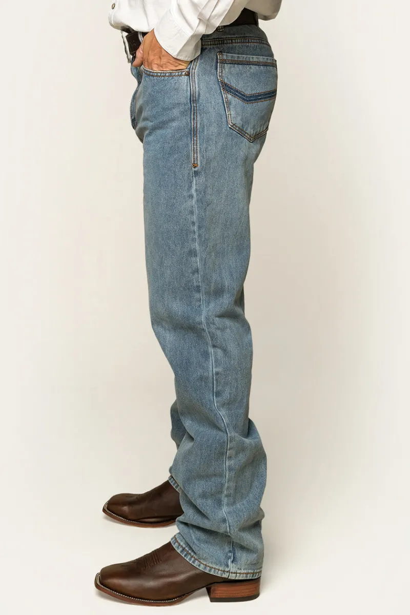 Discount Ringers Western Station Hill Mens Relaxed Fit Jean - Light Wash Blue