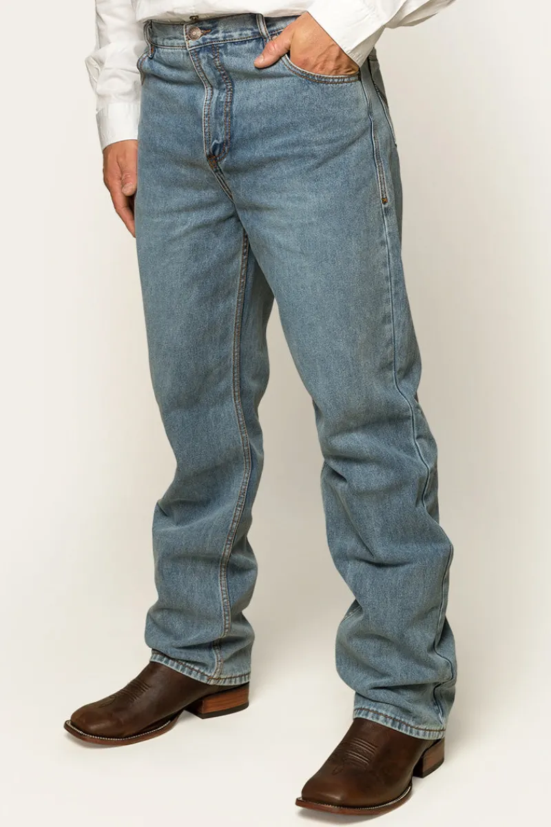 Discount Ringers Western Station Hill Mens Relaxed Fit Jean - Light Wash Blue