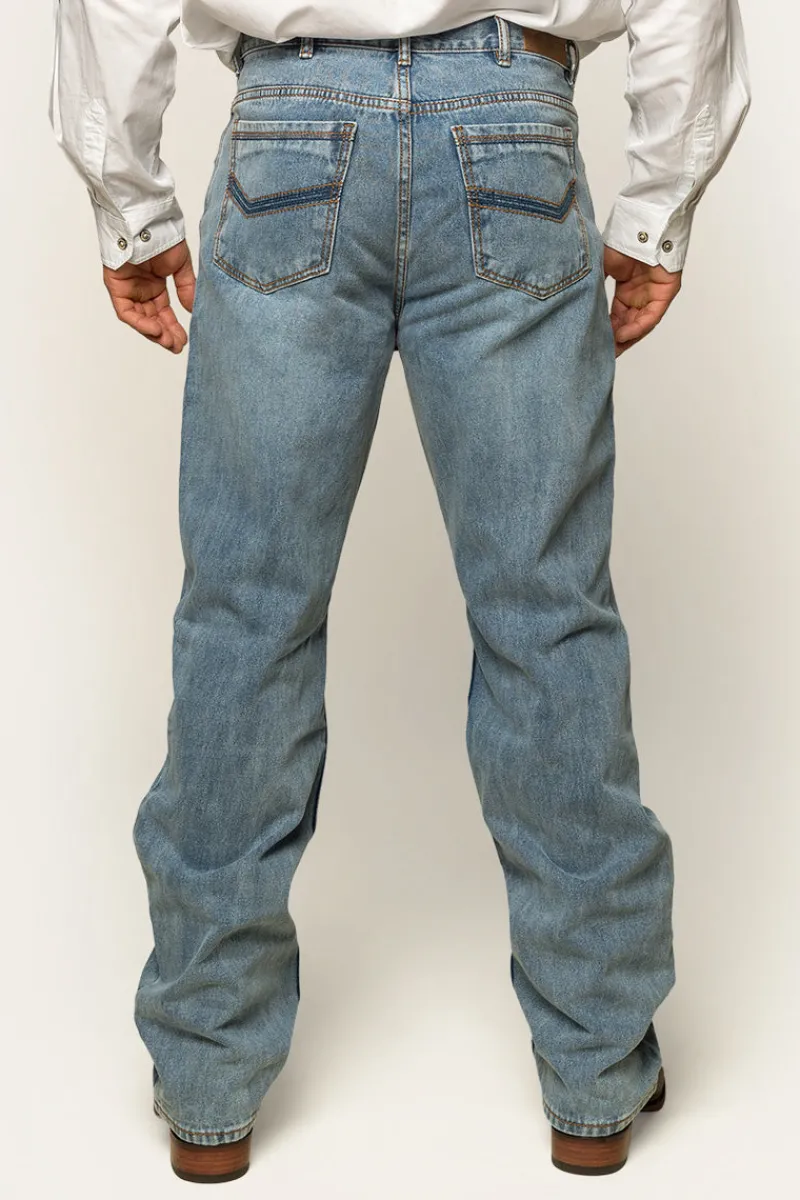 Discount Ringers Western Station Hill Mens Relaxed Fit Jean - Light Wash Blue