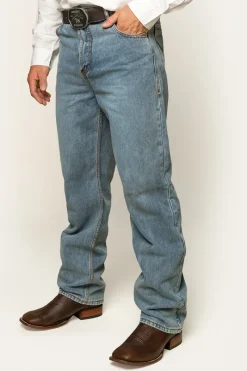 Discount Ringers Western Station Hill Mens Relaxed Fit Jean - Light Wash Blue