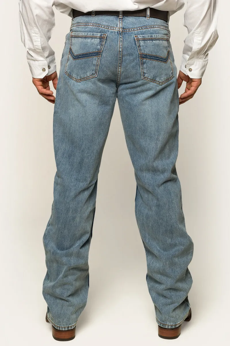 Discount Ringers Western Station Hill Mens Relaxed Fit Jean - Light Wash Blue
