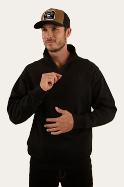 Clearance Ringers Western Strand Mens 1/4 Zip Crew - Black