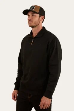 Clearance Ringers Western Strand Mens 1/4 Zip Crew - Black