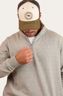 Ringers Western Strand Mens 1/4 Zip Crew - Grey Marle