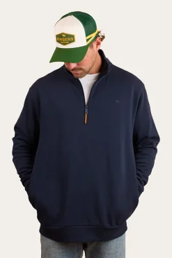 Sale Ringers Western Strand Mens 1/4 Zip Crew - Navy
