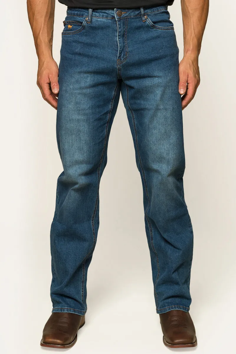 New Ringers Western Sturt Mens Relaxed Leg Jeans - Mid Blue
