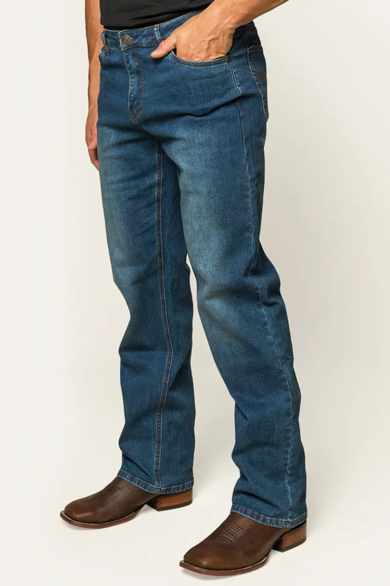 New Ringers Western Sturt Mens Relaxed Leg Jeans - Mid Blue