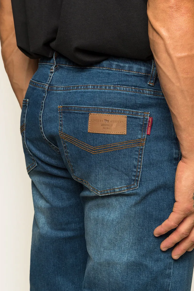 New Ringers Western Sturt Mens Relaxed Leg Jeans - Mid Blue