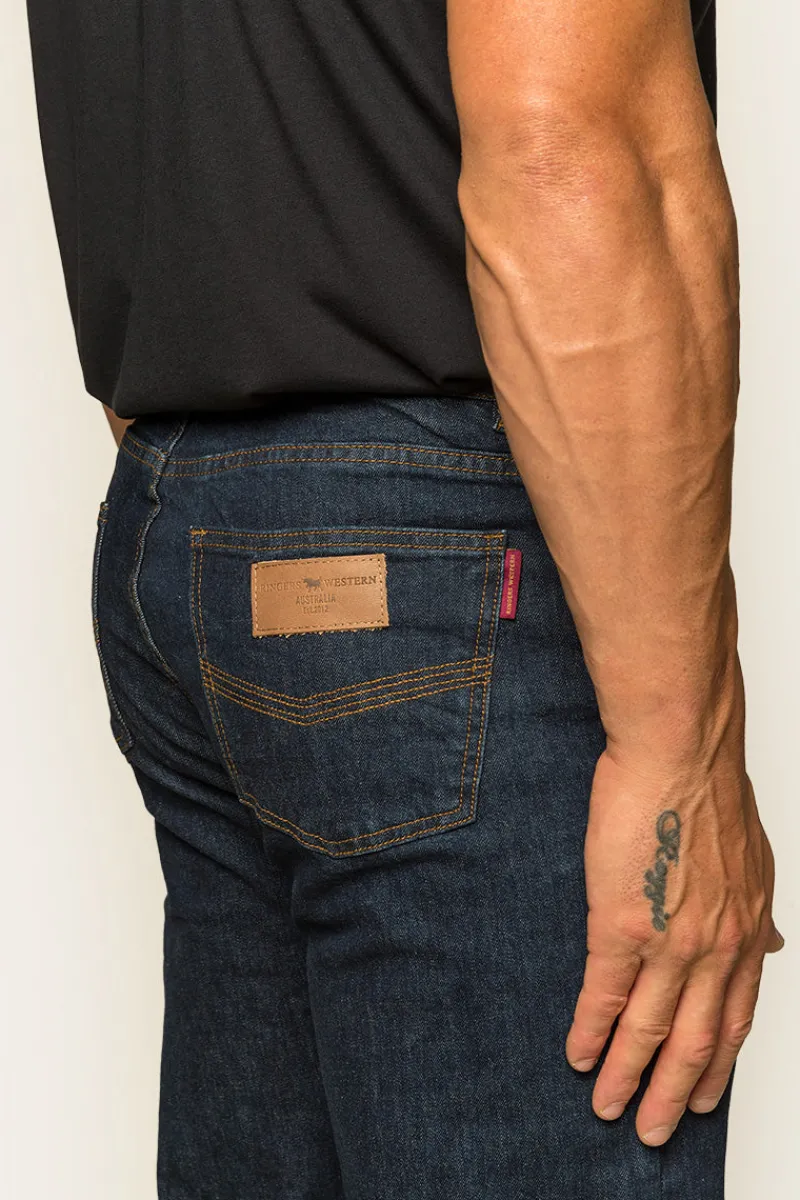 Sale Ringers Western Sturt Mens Relaxed Leg Jeans - Dark Blue