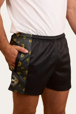 Clearance Ringers Western Sunflowers Footy Short - Black / Multi