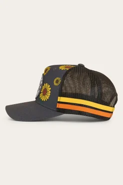 New Ringers Western Sunflowers Kids Trucker Cap - Black / Multi