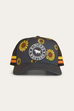 New Ringers Western Sunflowers Kids Trucker Cap - Black / Multi