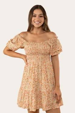 Ringers Western Tahlia Womens Shirred Mini Dress - Off White