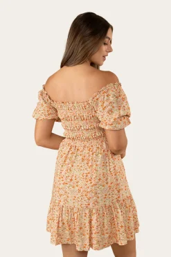 Ringers Western Tahlia Womens Shirred Mini Dress - Off White