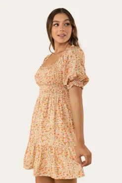 Ringers Western Tahlia Womens Shirred Mini Dress - Off White