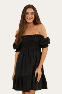 Discount Ringers Western Tahlia Womens Shirred Mini Dress - Black
