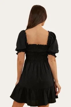 Discount Ringers Western Tahlia Womens Shirred Mini Dress - Black