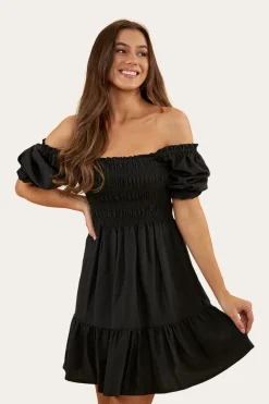 Discount Ringers Western Tahlia Womens Shirred Mini Dress - Black