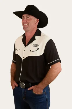 Best Ringers Western Take No Bull Mens Pub Shirt - Charcoal