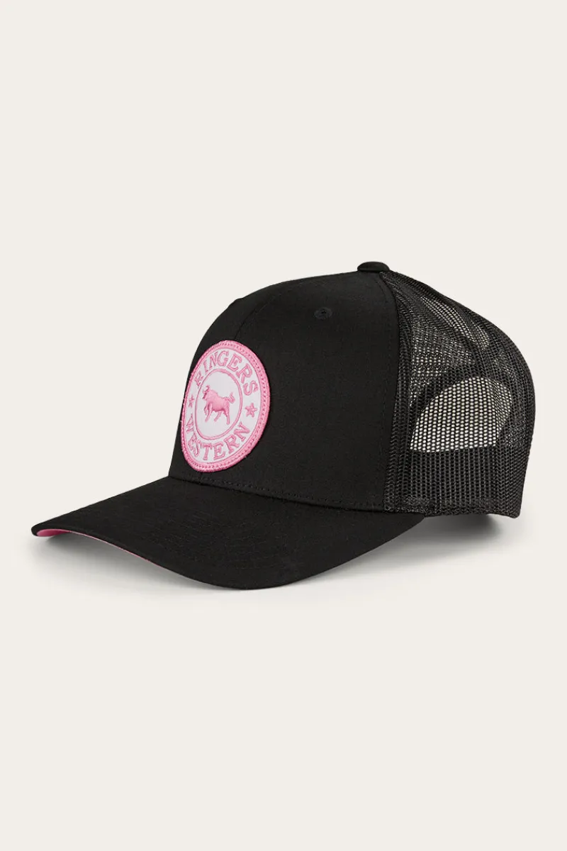 Online Ringers Western Tara Ponytail Trucker Cap - Black