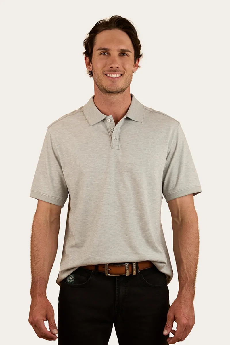Clearance Ringers Western Tech Mens Polo - Grey Marle