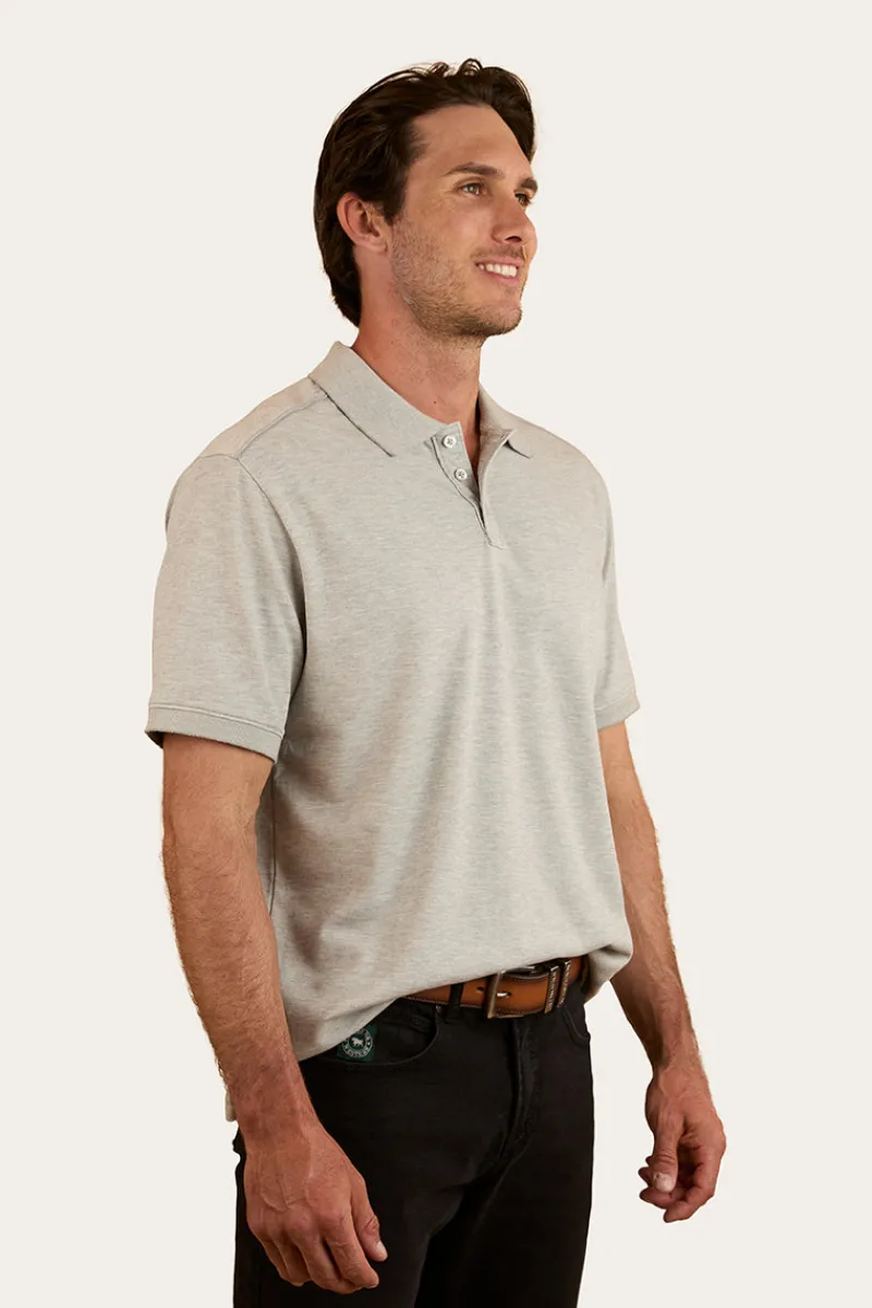 Clearance Ringers Western Tech Mens Polo - Grey Marle